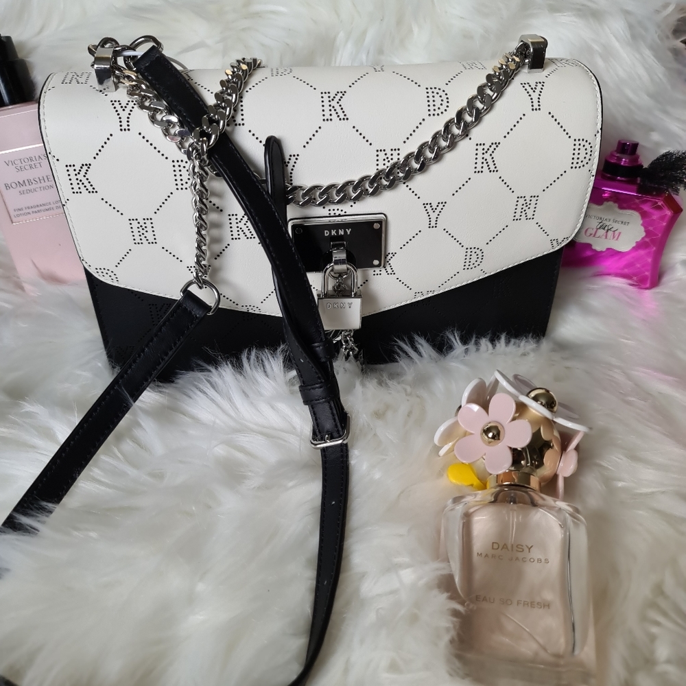 DKNY Elissa Logo Leather Shoulder Flap